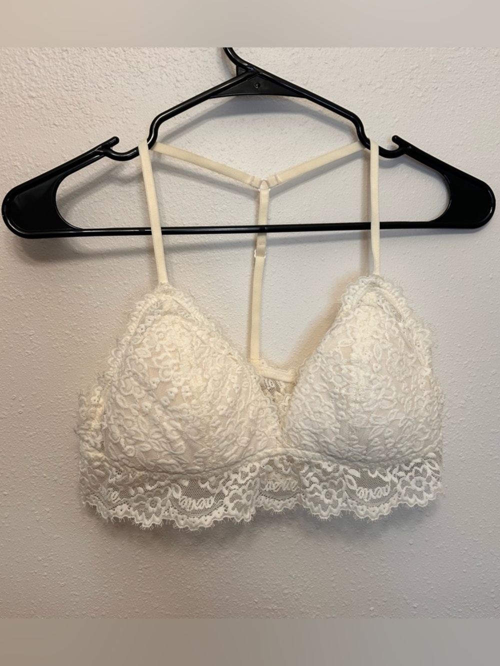 Aerie White Lace T Back Bralette
